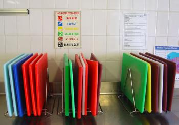 Colour coding in cutting boards images at culiblog.