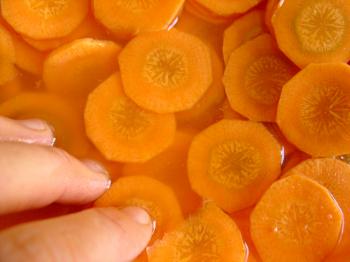 Carrots soaking in brine