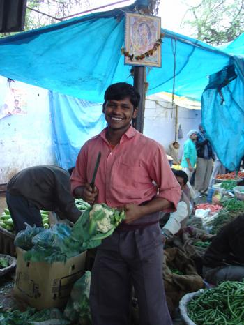 Subzi mandi cauliflower salesman, Delhi