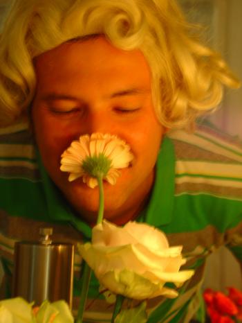 Nenad as Marilyn. No kipah? No problem, just wear a wig.