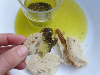 Gifted olive oil and za'atar from the village of Ein Hud in Israel, Debra Solomon for culiblog.org