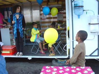 Lucky PiKinderen working hard at playing with balloons, Debra Solomon, culiblog.org