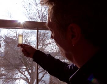 John Thackara of Doors of Perception inspects the turgid result of 2 days of kefir fermentation