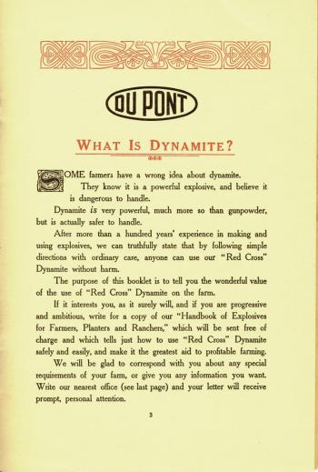 Farming with dynamite, a DuPont pamphlet from 1910, lifted from www.fourmilab.ch