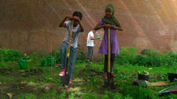 Foodscape Schilderswijk: planting berries in the Wellington Hof Foraging Forest in the Hague's Schilderswijk, URBANIAHOEVE Social Design Lab for Urban Agriculture, Debra Solomon