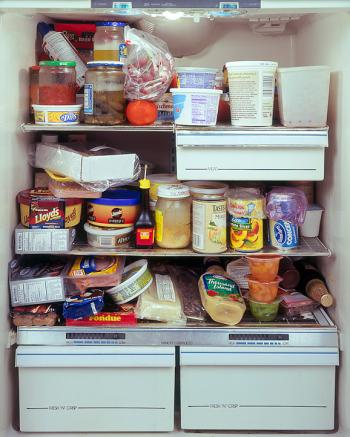 The amusement park owner's fridge from a series by Mark Menjivar, You Are What You Eat.