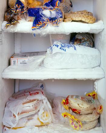 The short order cook's fridge from a series by Mark Menjivar, You Are What You Eat.